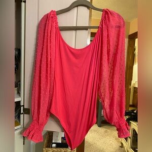 Body suit. NWOT Hot pink